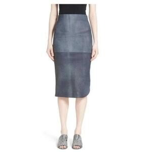 NEW ZERO + MARIA CORNEJO Rai Leather Curved Skirt Size 6